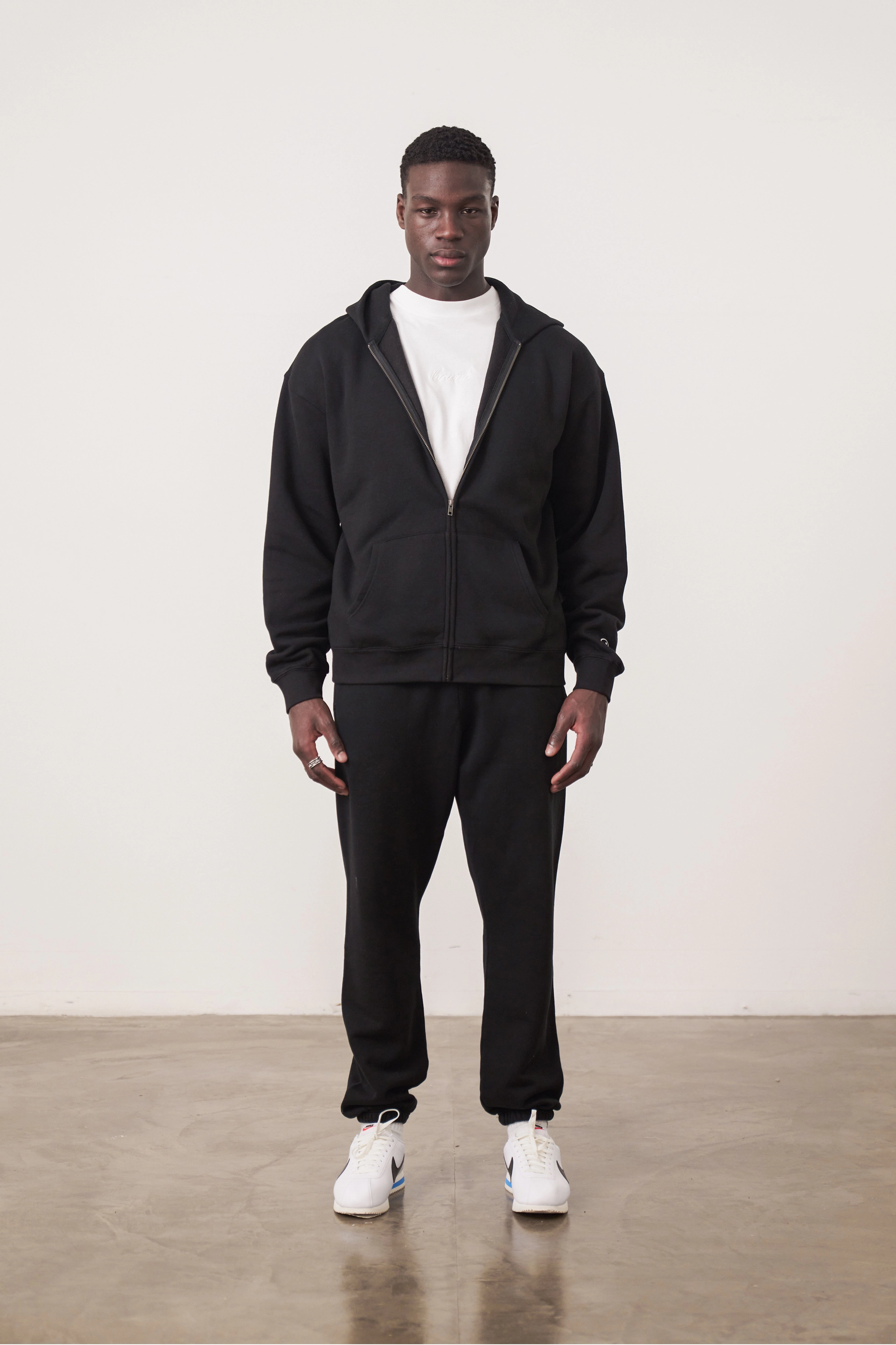 meditation wear Essentials Premium Zip Up Hoodie - Black