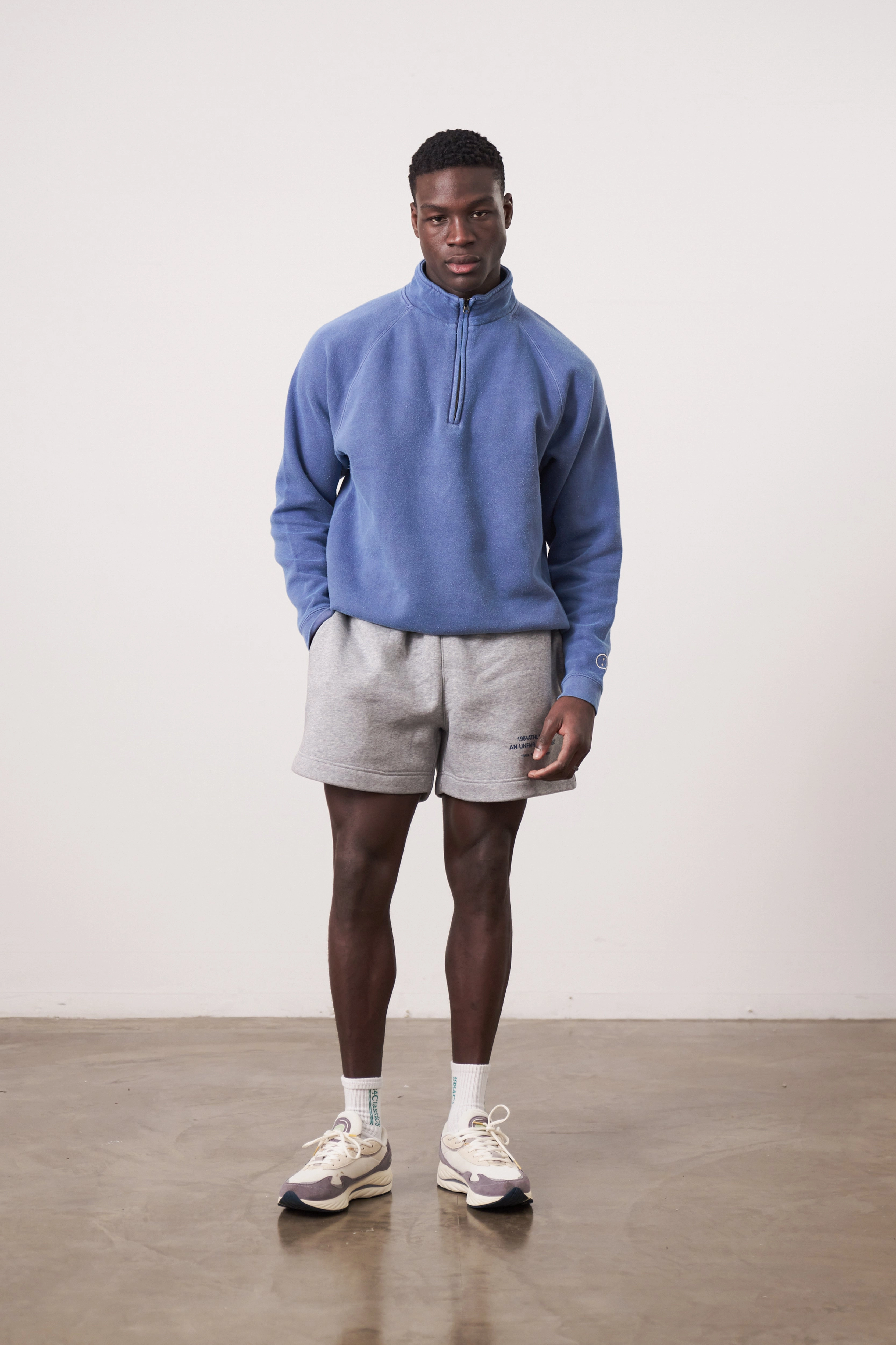 Essentials Vintage Washed 1/4 Zip Sweatshirt - Navy Modern Apparel