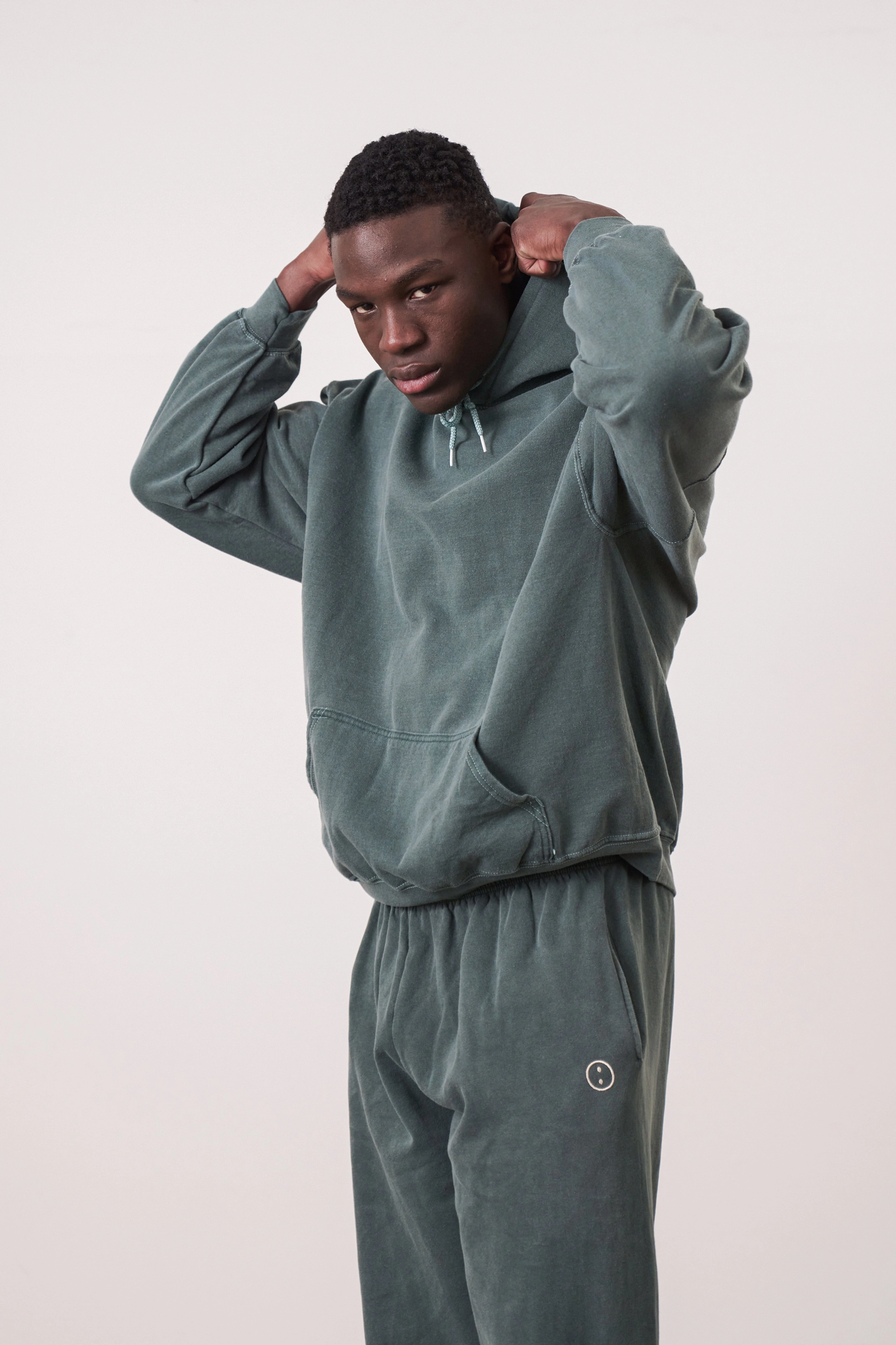 Essentials Vintage Washed Hoodie - Forest Nordic style