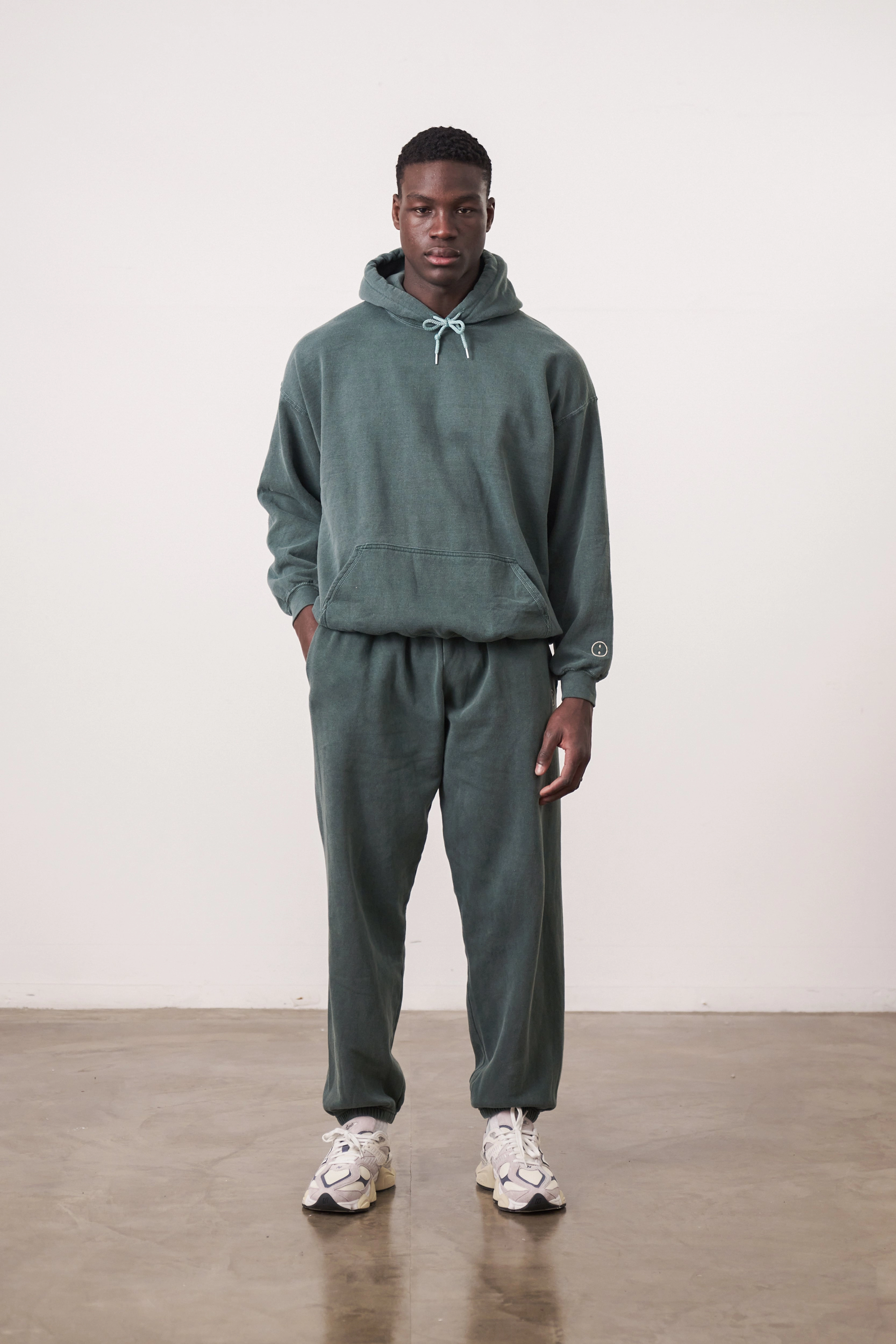 Essentials Vintage Washed Hoodie - Forest Winter Day Eco Conscious Dyes