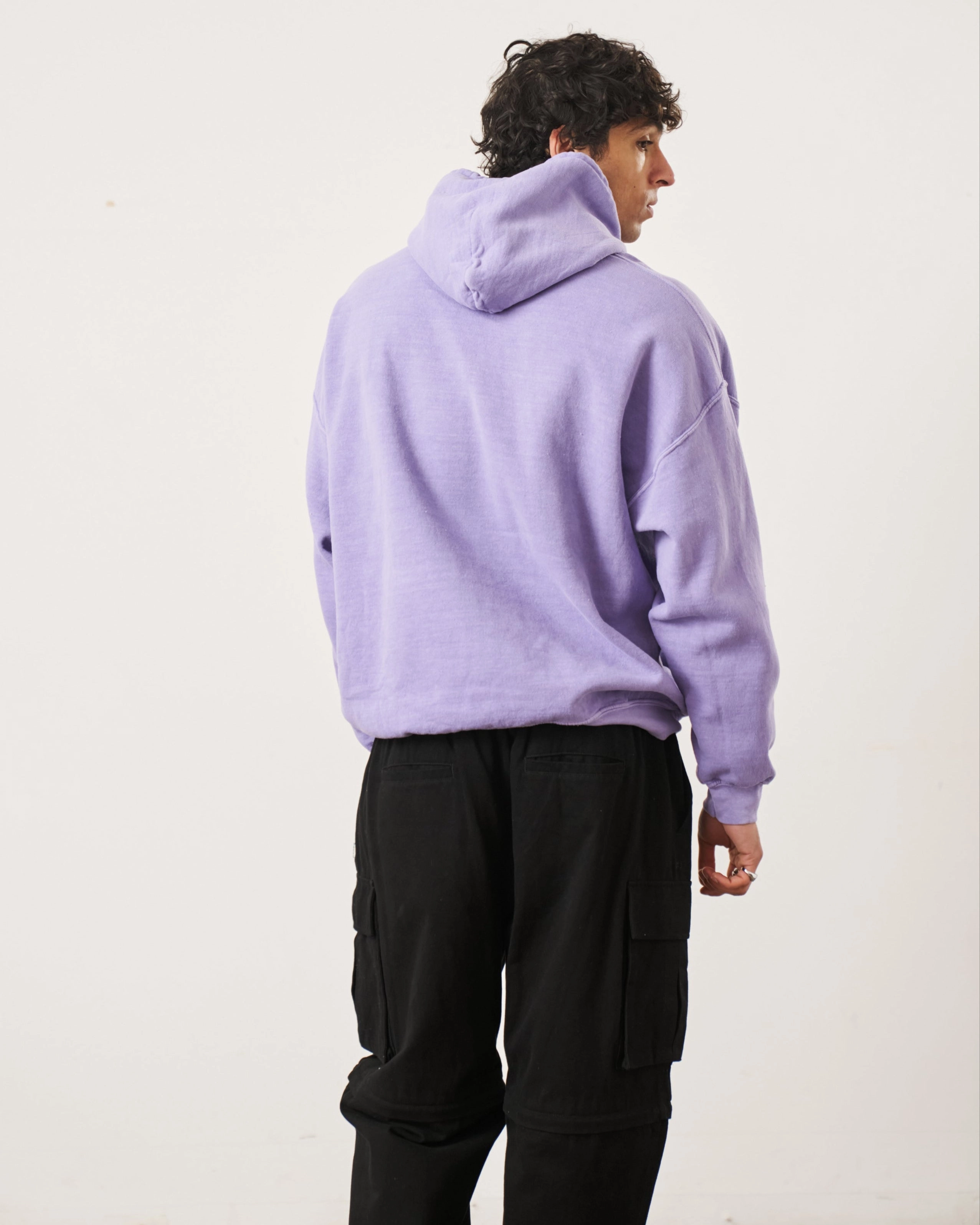 Modern Look Heavyweight Fabric Essentials Vintage Washed Hoodie - Orchid