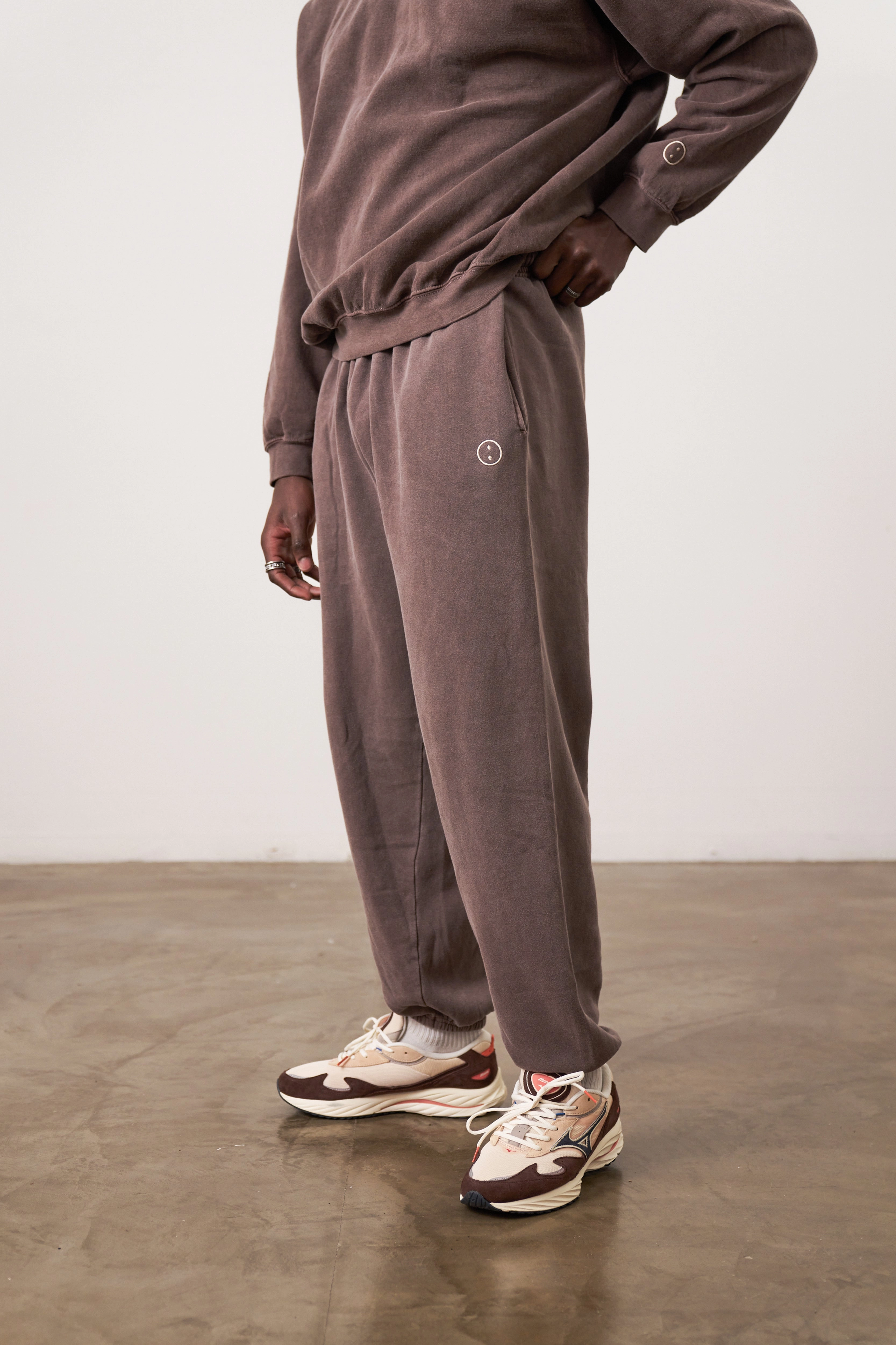 Essentials Vintage Washed Joggers - Cocoa Relaxed Look