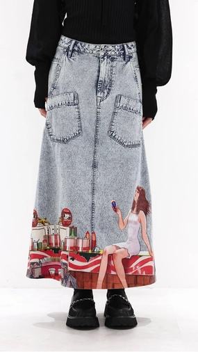 Velvet Finish INITIAL x Little Thunder Anime Skirts