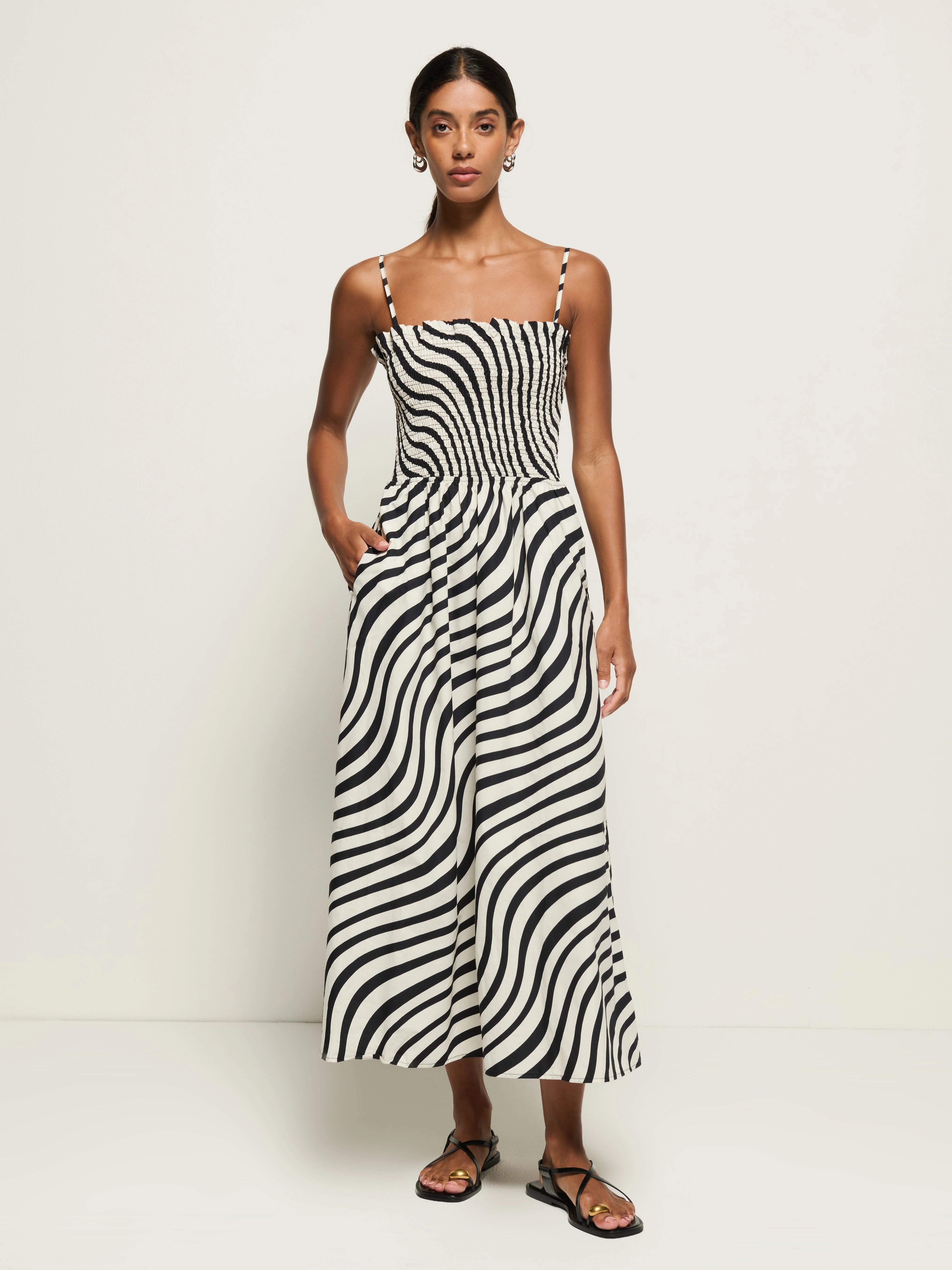Sleek Wear Sibelle Smocked Midi