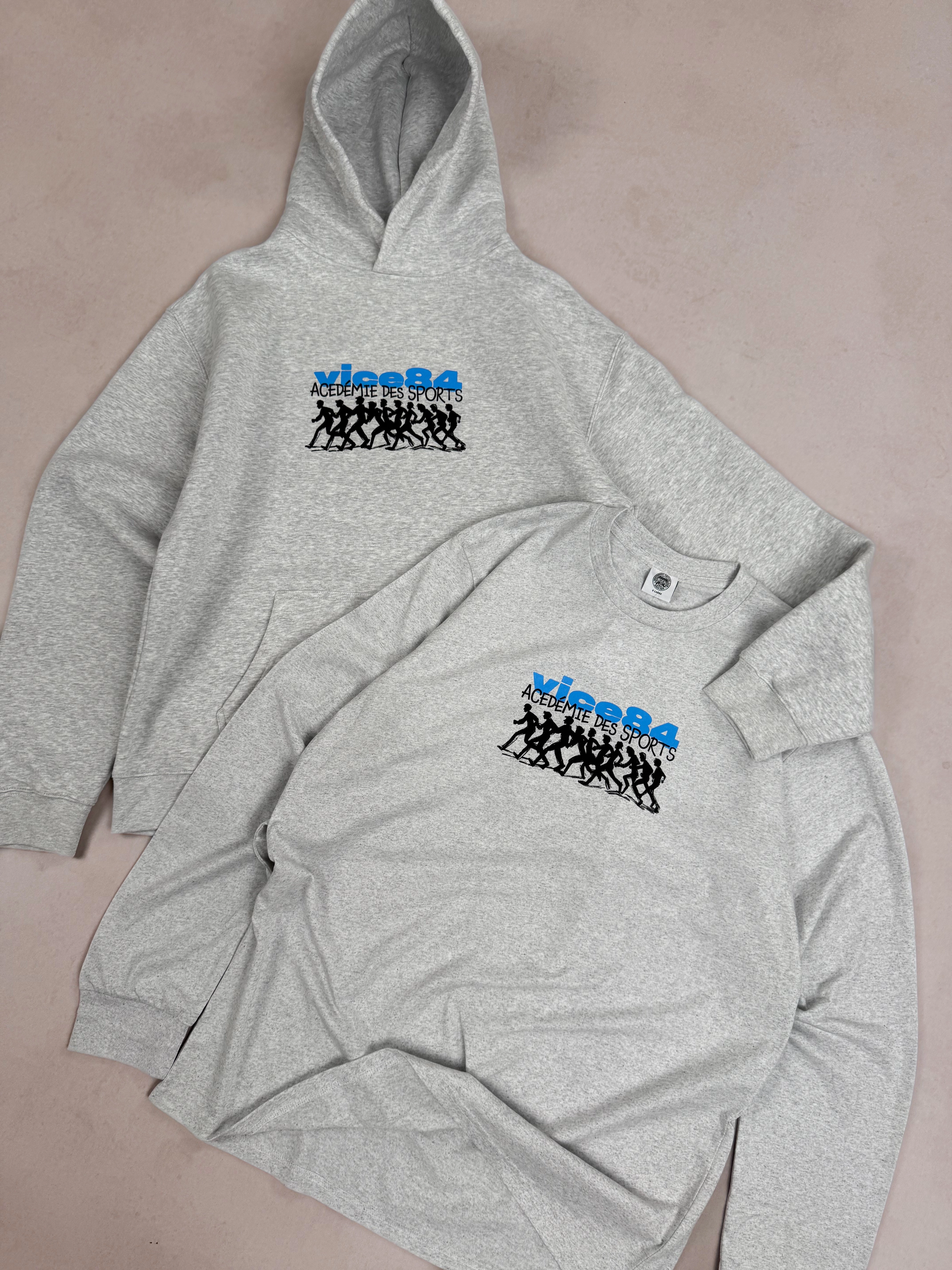 All Season Wear Stylish and Relaxed Vice 84 'Runners' LS Tee - Ash Grey