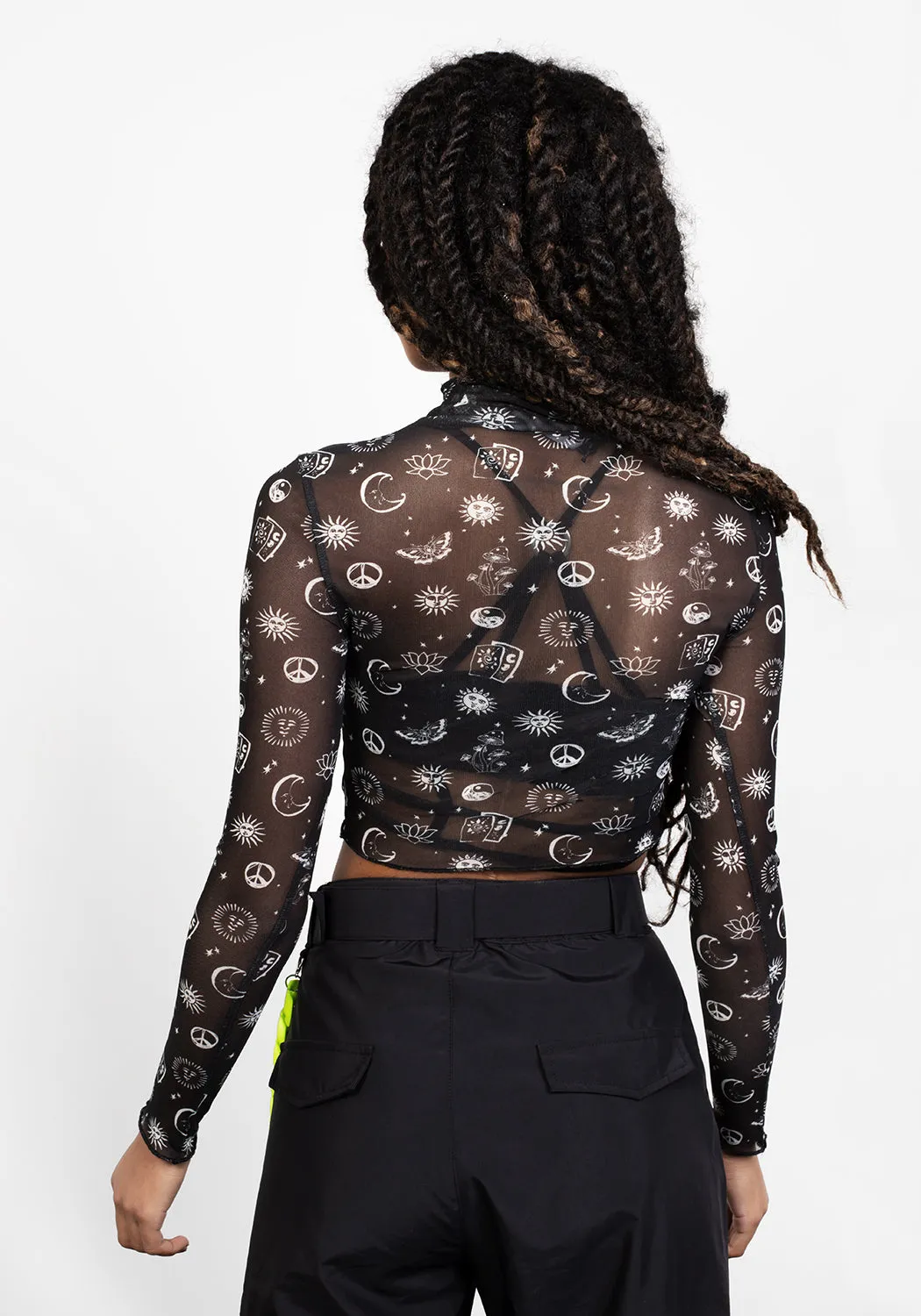 EUPHORIA LETTUCE EDGE MESH CROP TOP Matte Look