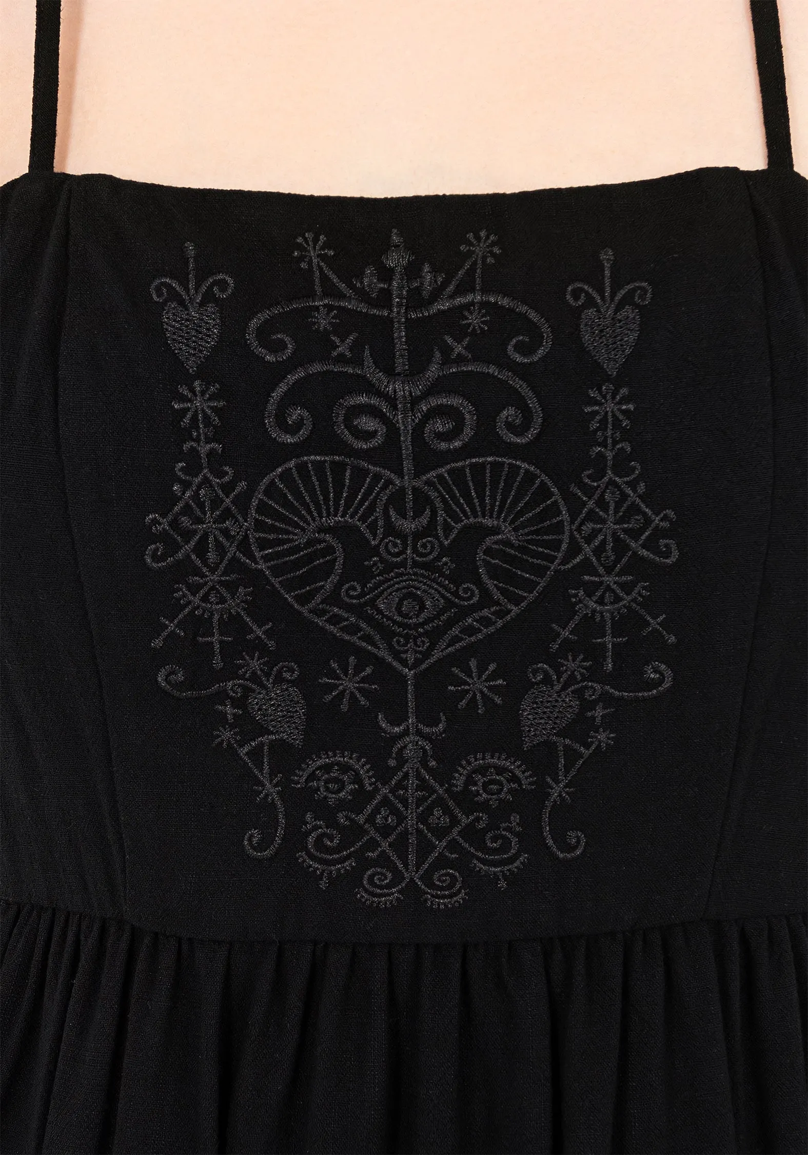Cordata Embroidered Cami Mini Smock Dress Basic Shape