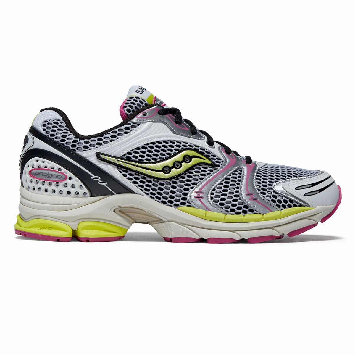 Flexible Torsion Bar Saucony Progrid Triumph 4 Shoes - White/Fluo