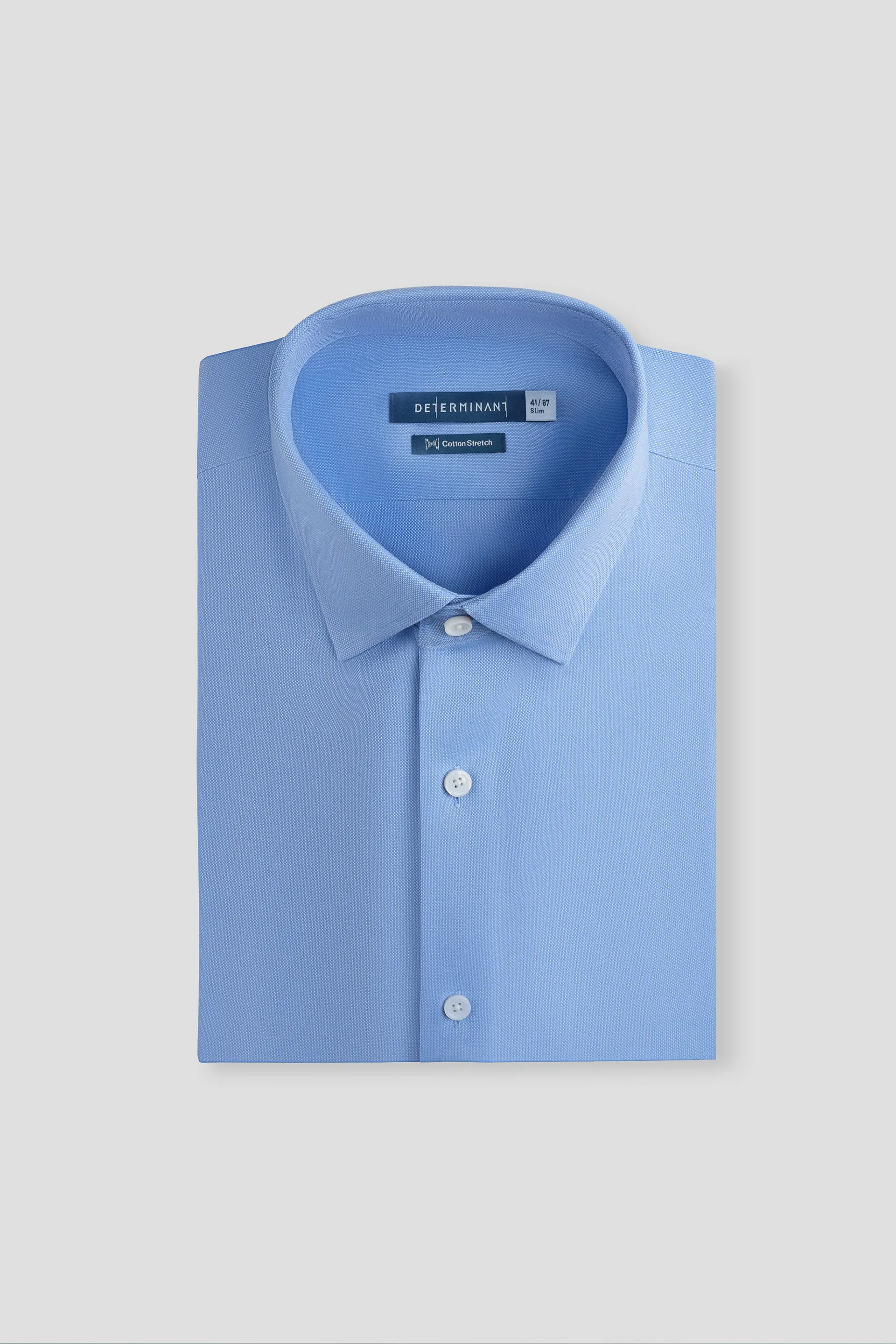 Sweat-Absorbing Wrinkle Resistant CottonSTRETCH Royal Oxford Dress Shirt | Blue 33244N
