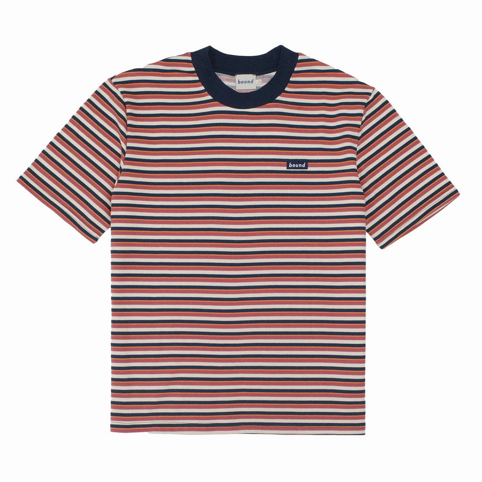 bound Oxford Heavy Stripe Tee Layered Collar