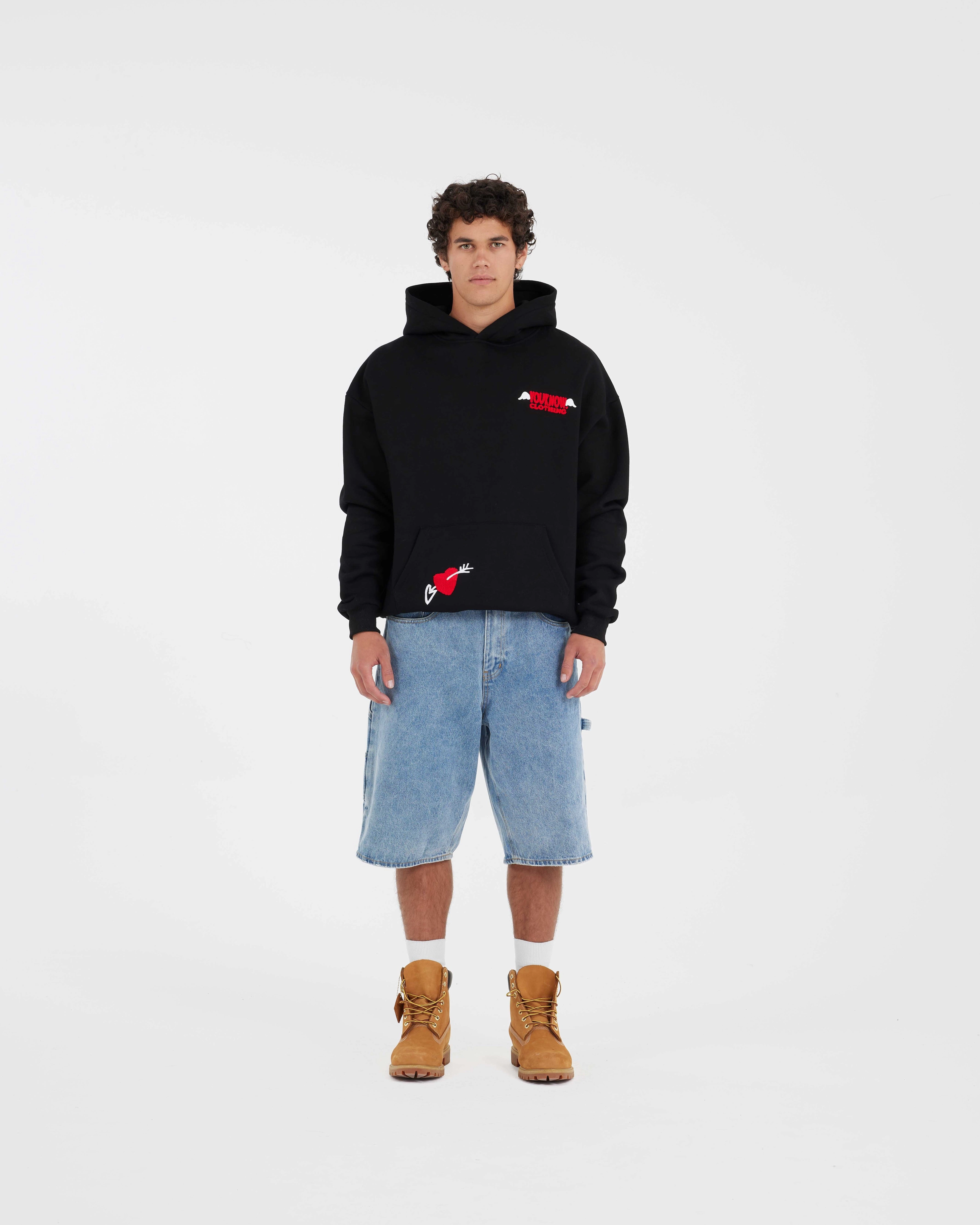 Unique Design EVERYDAY LOVE HOODIE | Black