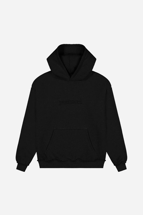 Travel Style Exposed Seam Hoodie | Black