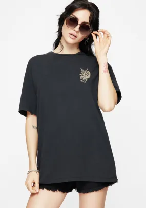 Zero Waste Cut Pattern OdorResistantTechnology Gravity Cotton Snake Printed T-Shirt