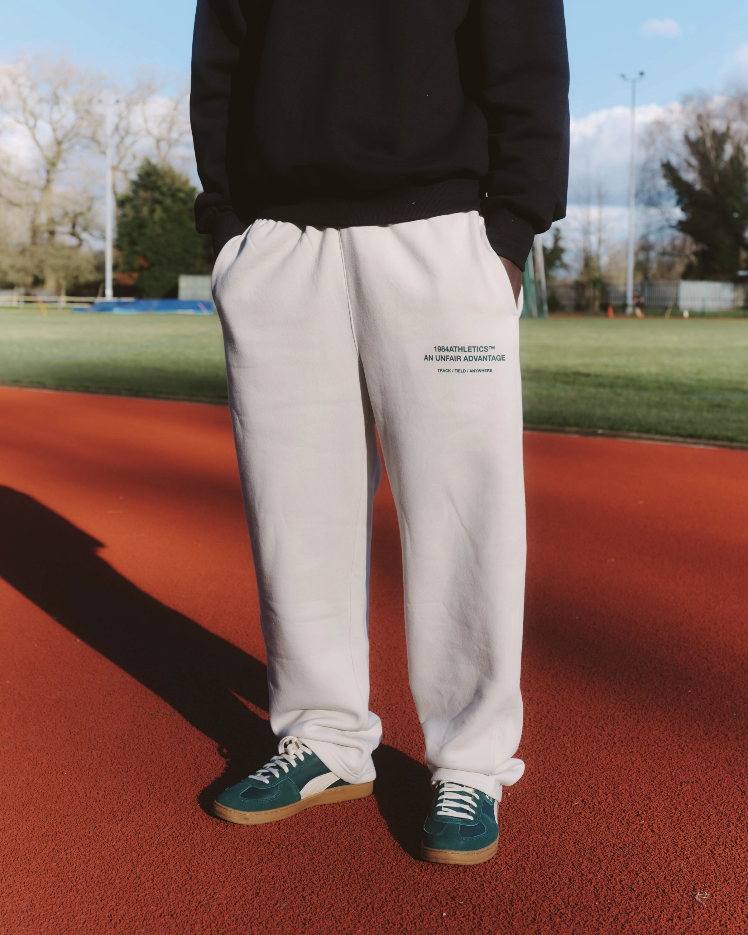 Vice 84 'Athletics' Cuffless Joggers - Bone EasyCareFabric Relaxed Wearable