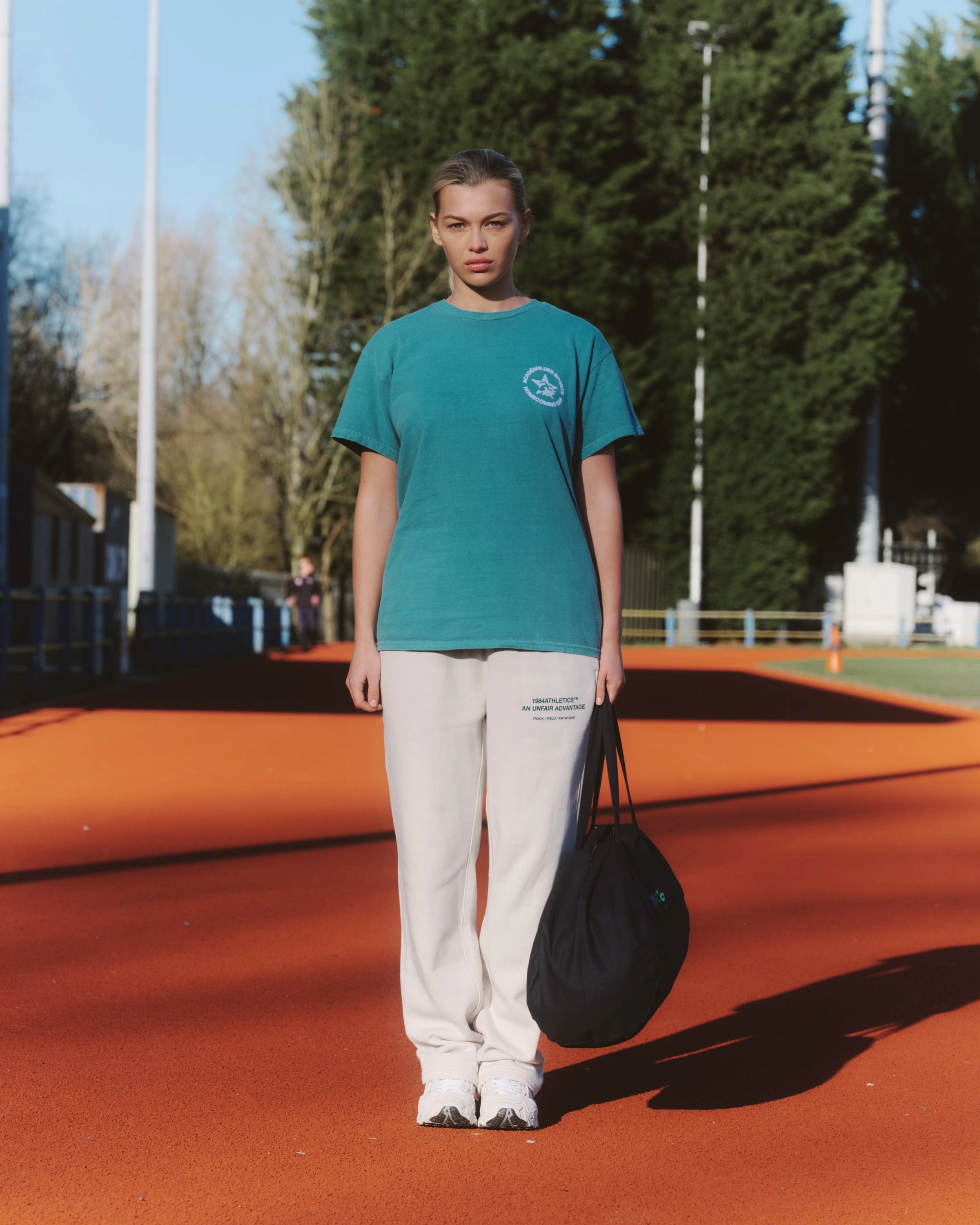 Vice 84 'Athletics' Cuffless Joggers - Bone Raw edge