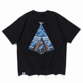 Eco Friendly Dyes (ZT1458) Indigo Tent Print Patch Tee