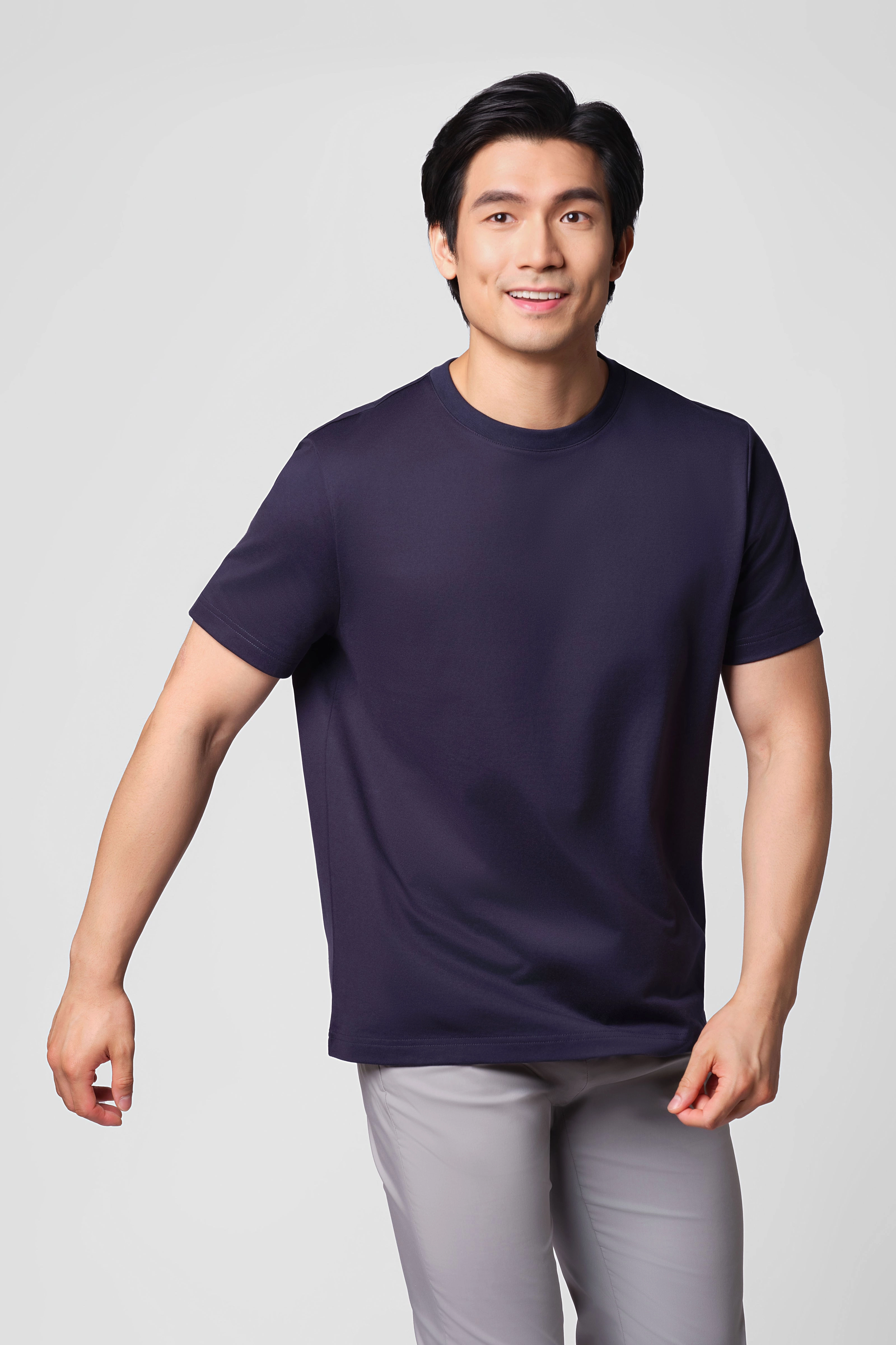 ??Frozen in Tones?? Waterless Dye Crew Neck T-Shirt | Polar Navy NNY240 Non Restrictive Cut