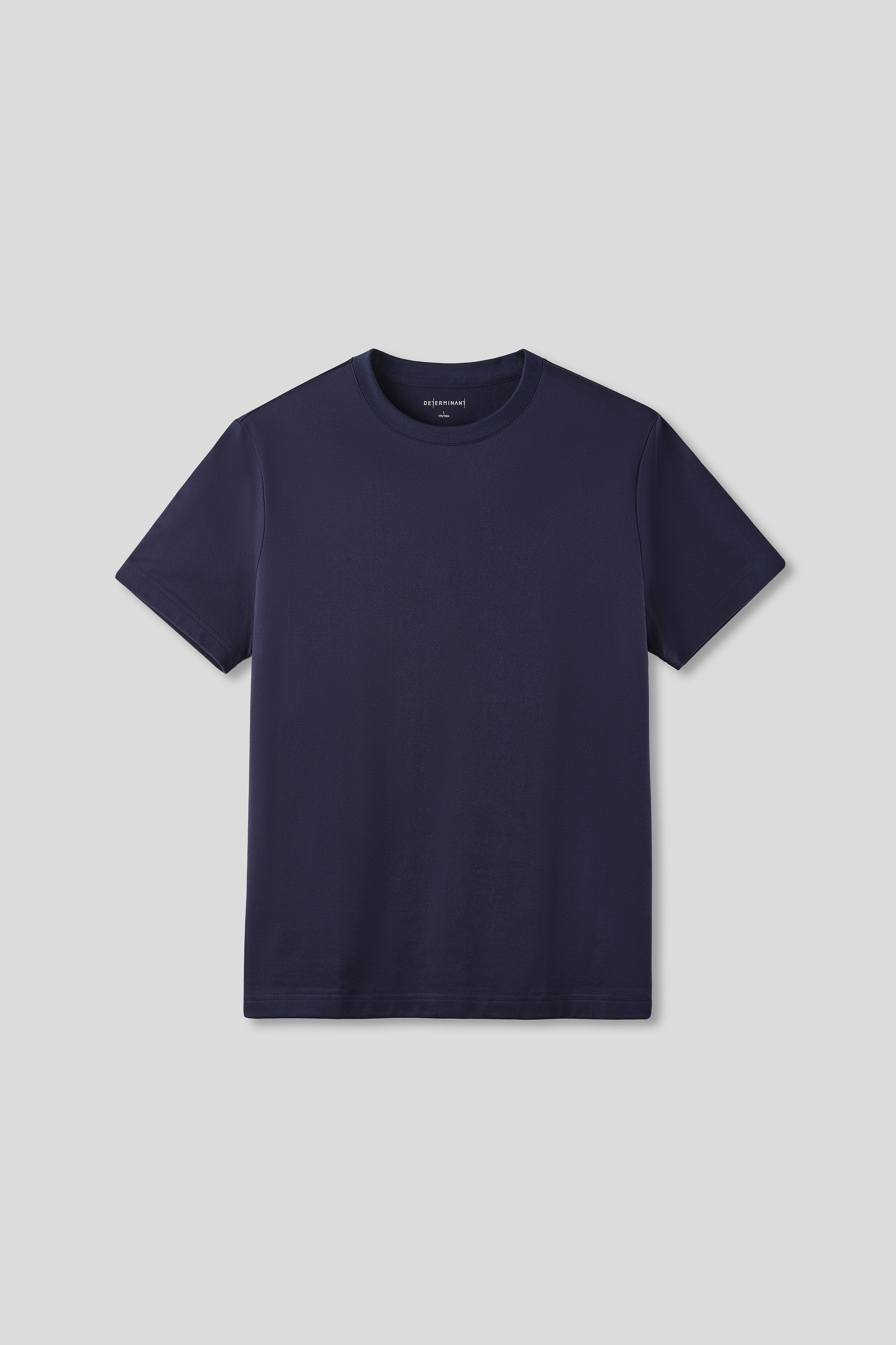 Temperature Regulating Yoga flexibility ??Frozen in Tones?? Waterless Dye Crew Neck T-Shirt | Polar Navy NNY240
