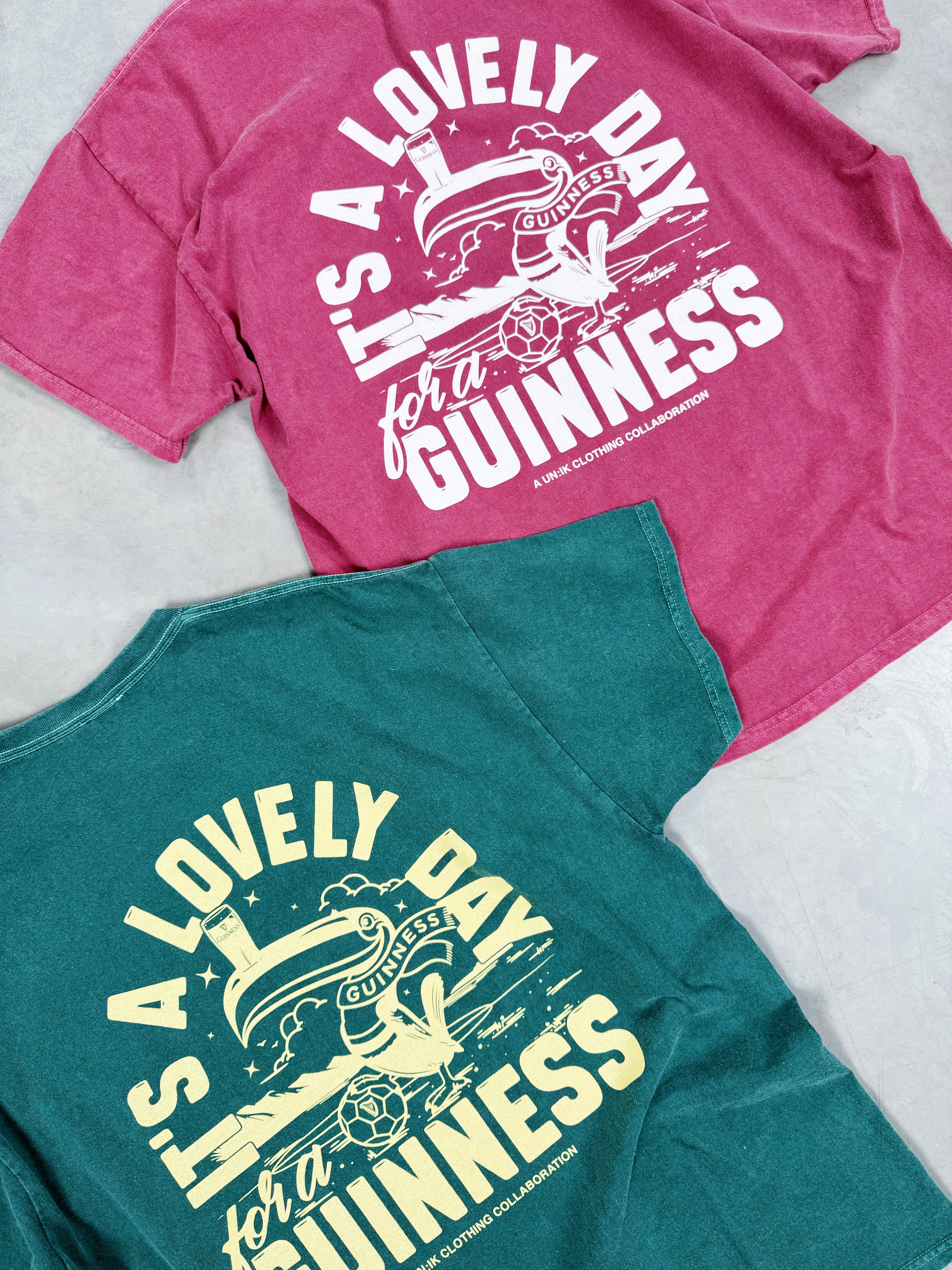 Minimalist fashion Guinness x UN:IK 'Football Toucan' Vintage Washed Tee - Green