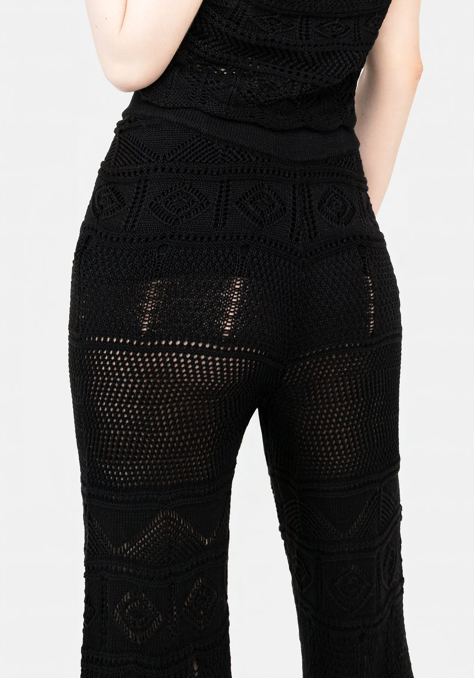 Relaxed fit wear Hip Friendly Pockets Hooked Pointelle Flare Trousers