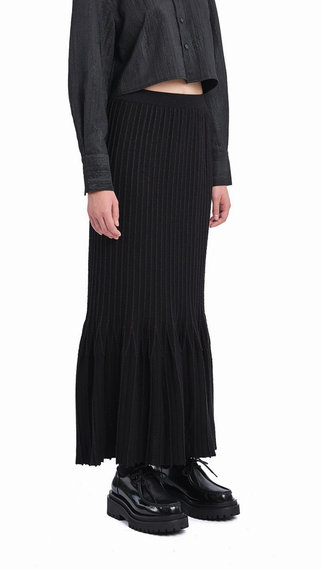 Polished Style Smooth Look Knitted Fishtail Skirt