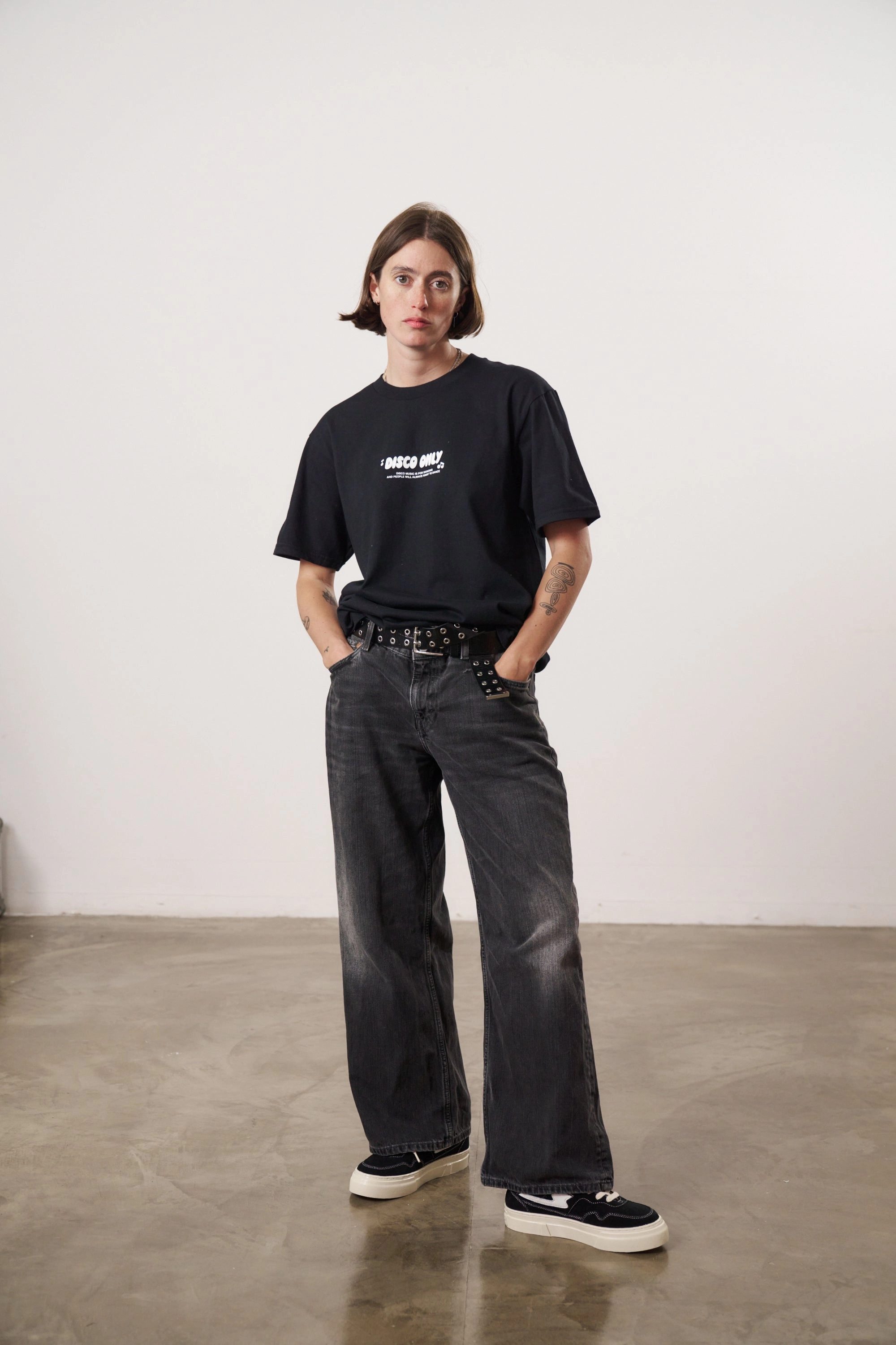DISCO ONLY 'Play It Twice V5' Tee - Black Street Casual Look