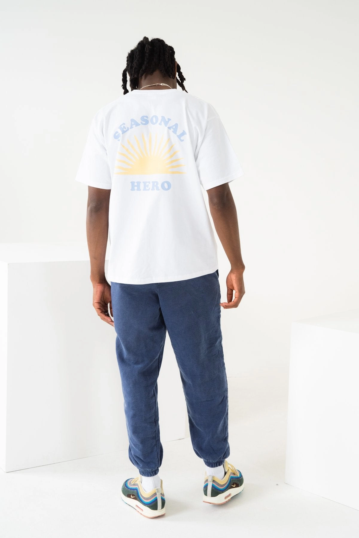 Seasonal Hero 'Morning Sun' Tee - White Yarn Dyed Stripes Versatile Apparel