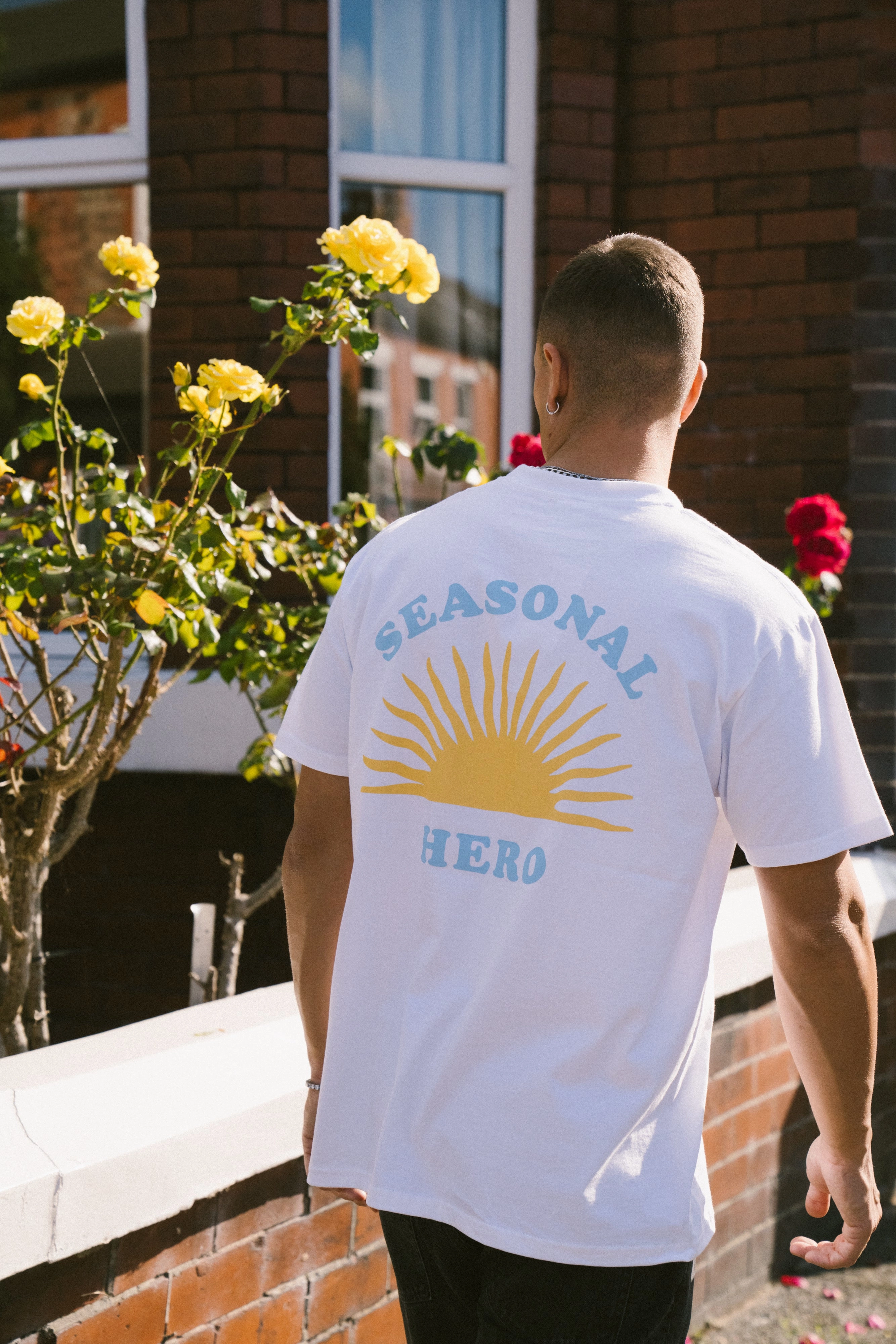 Layered Hem Design Animal print wildness Seasonal Hero 'Morning Sun' Tee - White
