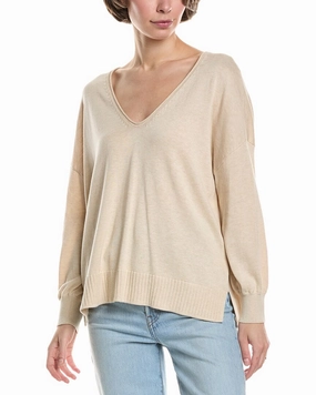 Light Reflective Yarn Lilla P 3/4-Sleeve Drop-Shoulder Sweater