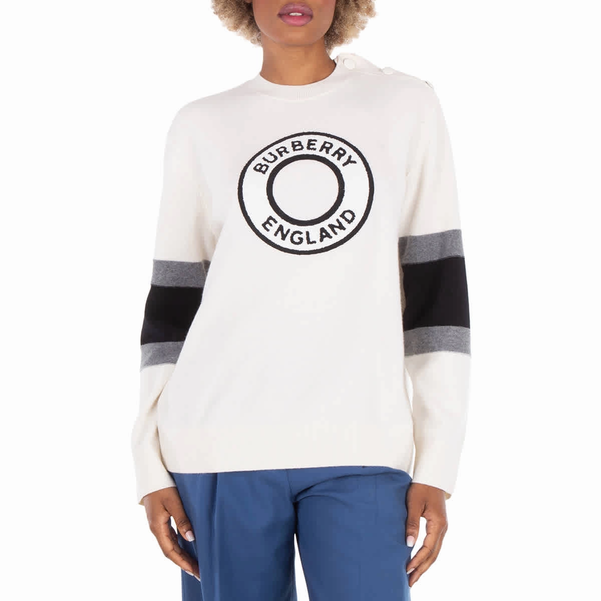 Outdoor Comfort Burberry Hadley Graphic Logo Applique Sweater