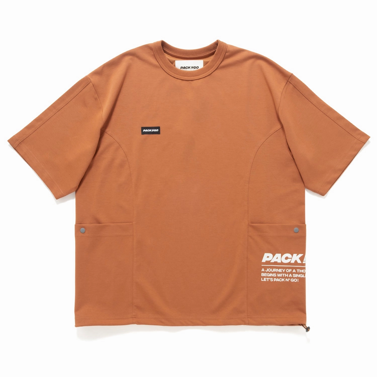 (TP1644) Side Pocket Drawstrings Tee Simple and Light Drip Dry Fabric
