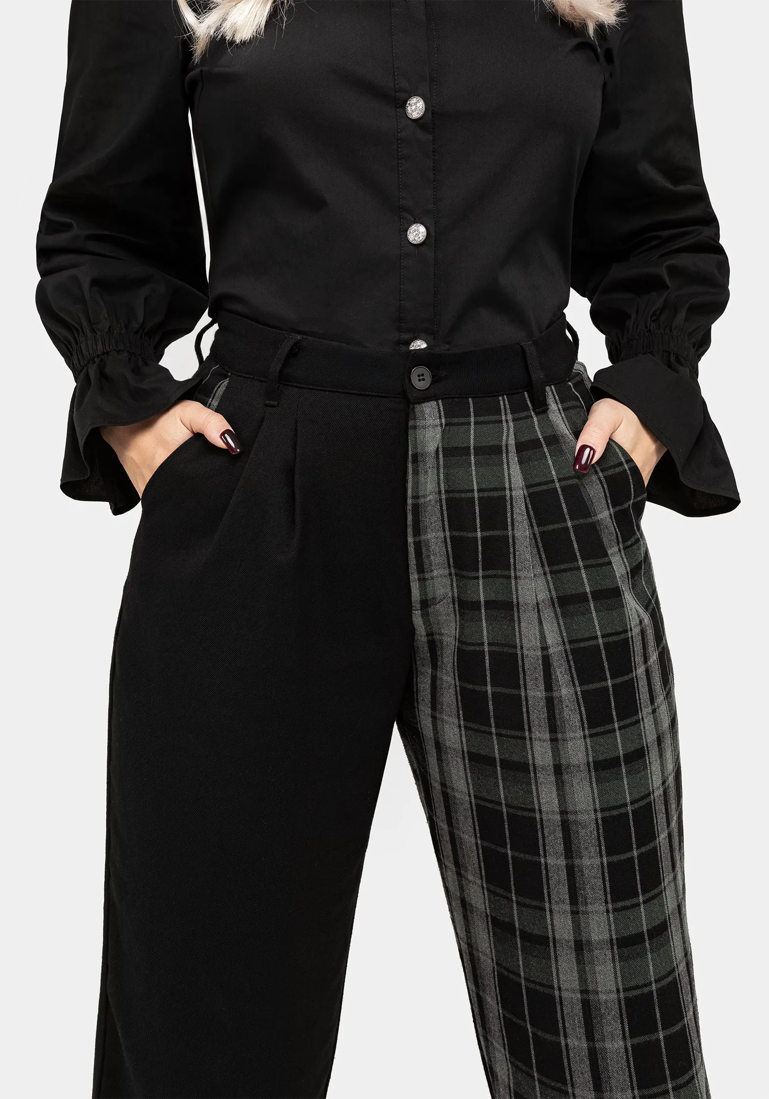Flattering Style Luxe Look Checkmate High Waist Tapered Trousers