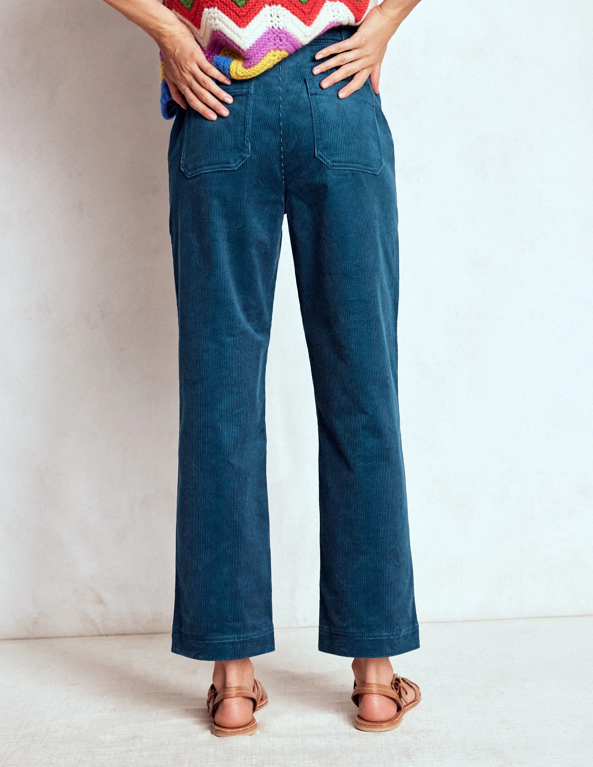 Pimlico Cord Trousers-Indigo Blue Trendy Comfort