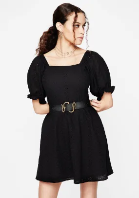 Euthymia Broderie Puff Sleeve Mini Dress Festive Mood