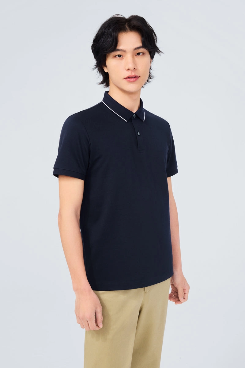 Super Soft Pique Tipped Polo | Navy NNY096 Team Uniform Layering Staple