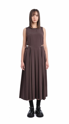 spring outfit Pleated Cut-out Dress
