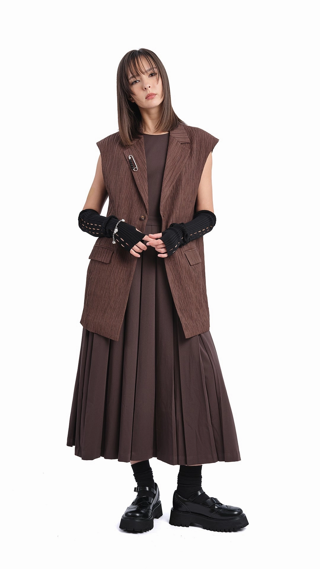 EcoFriendlyDye Pleated Cut-out Dress