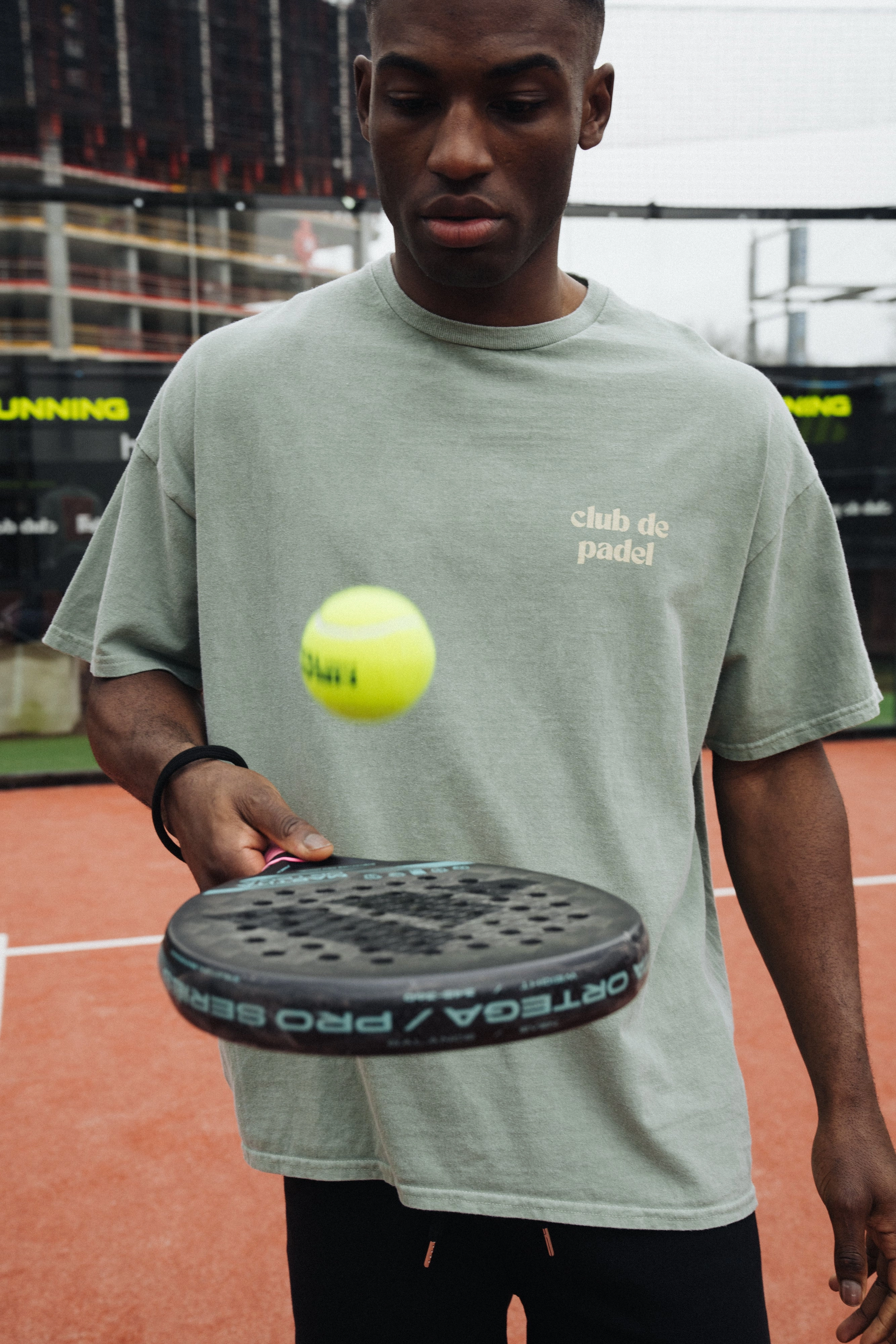 Club de Padel 'Bounce' Vintage Washed Tee - Jade Green Minimalist Apparel