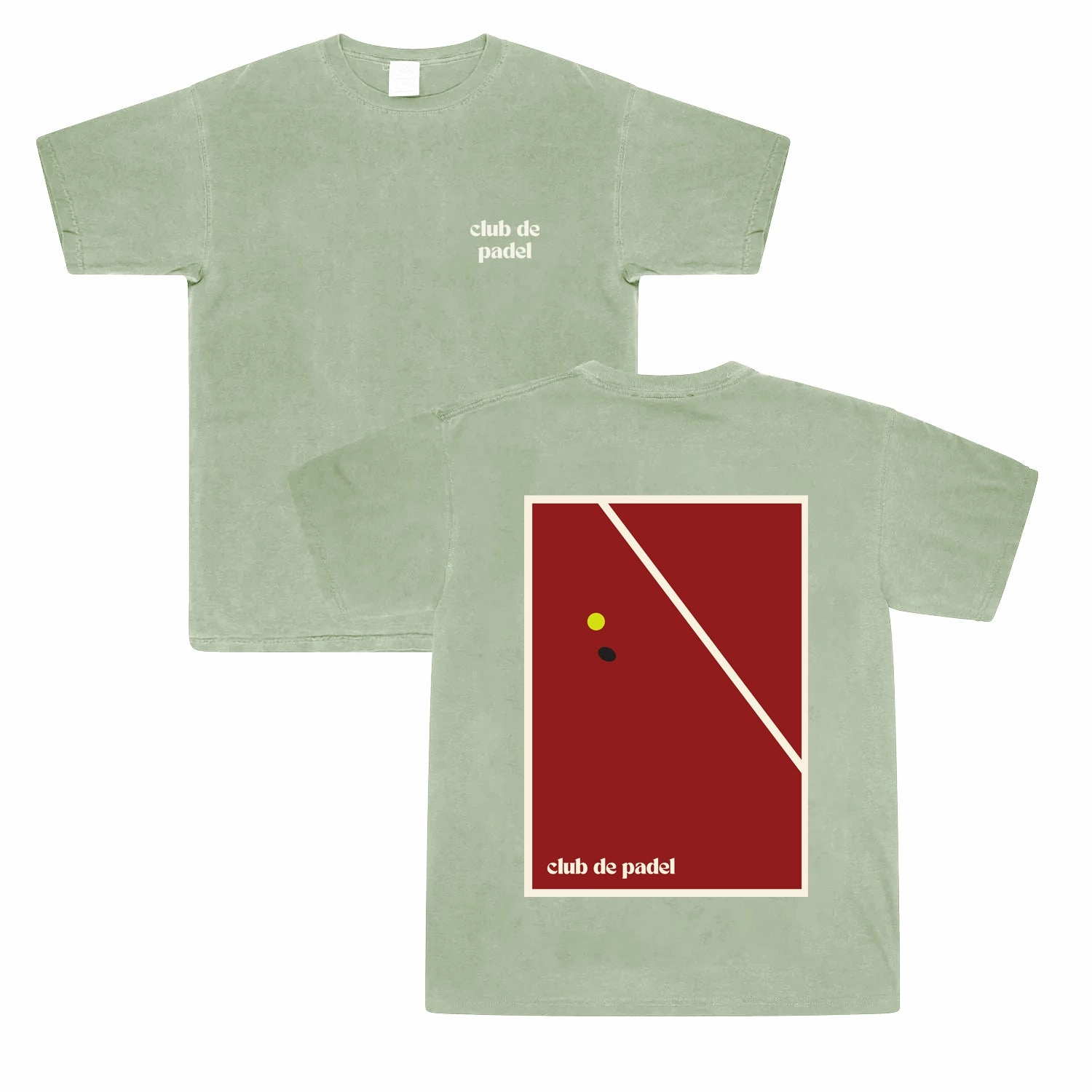 Club de Padel 'Bounce' Vintage Washed Tee - Jade Green Breathable Fit