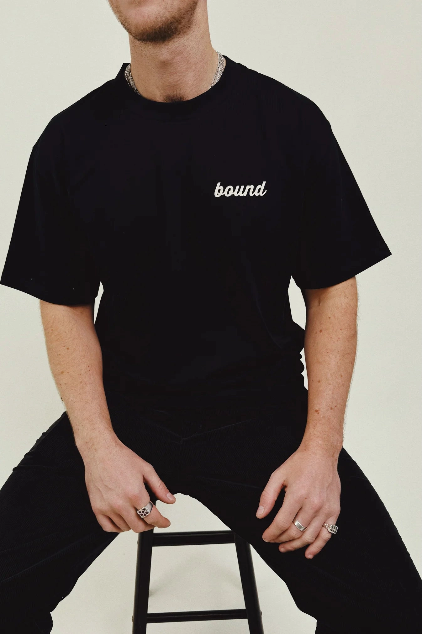 bound 'Hatch' Heavy Tee - Black Relaxed Smart MoistureControlFibers