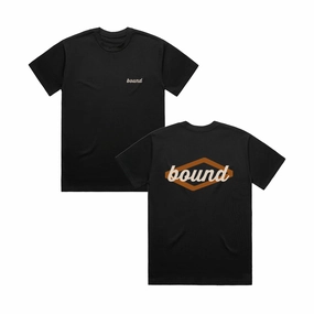 Layering Essential Soft touch finish bound 'Hatch' Heavy Tee - Black