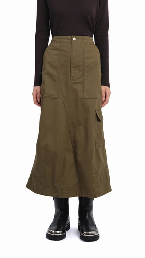 Clean Style Light Moodboard Fatigue Midi Skirt