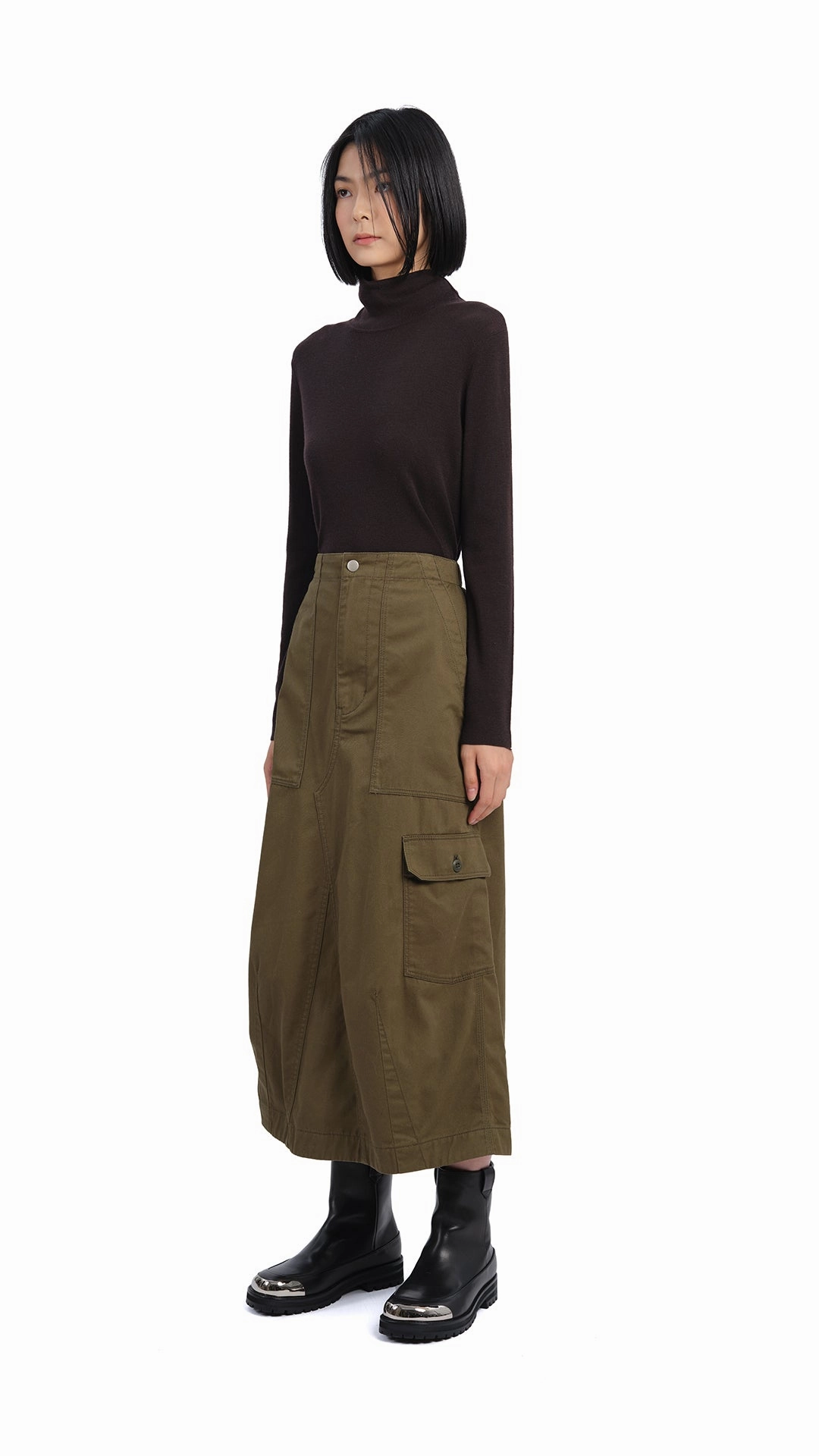 Invisible Seams Outfit Focus Fatigue Midi Skirt