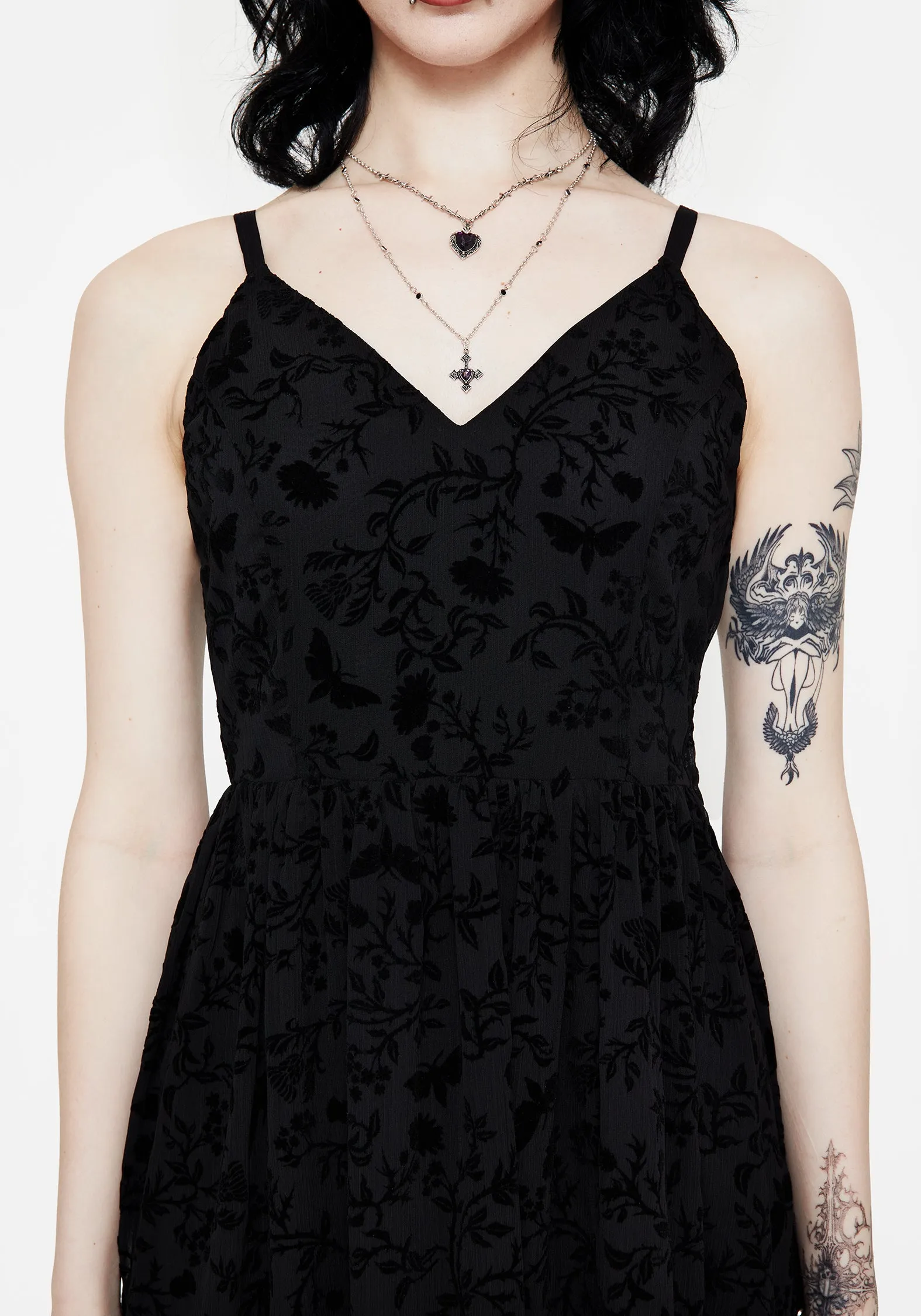 Faustina Flocked Chiffon Maxi Cami Dress All Wear