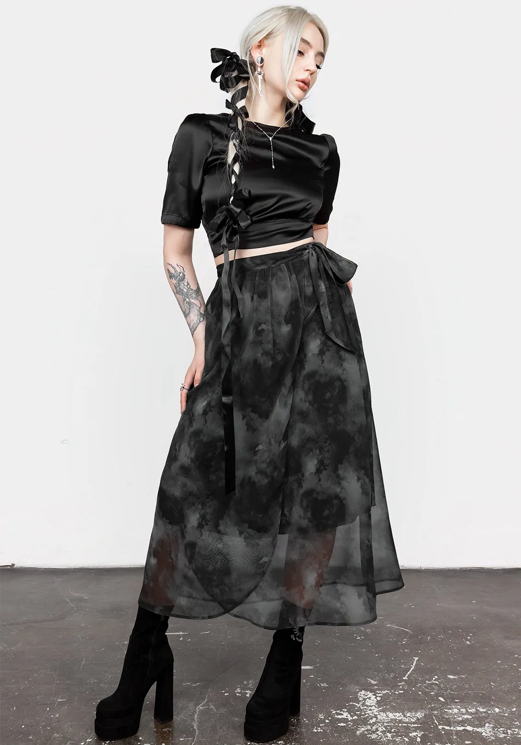 Bold Print Tempest Tie Waist Midaxi Skirt