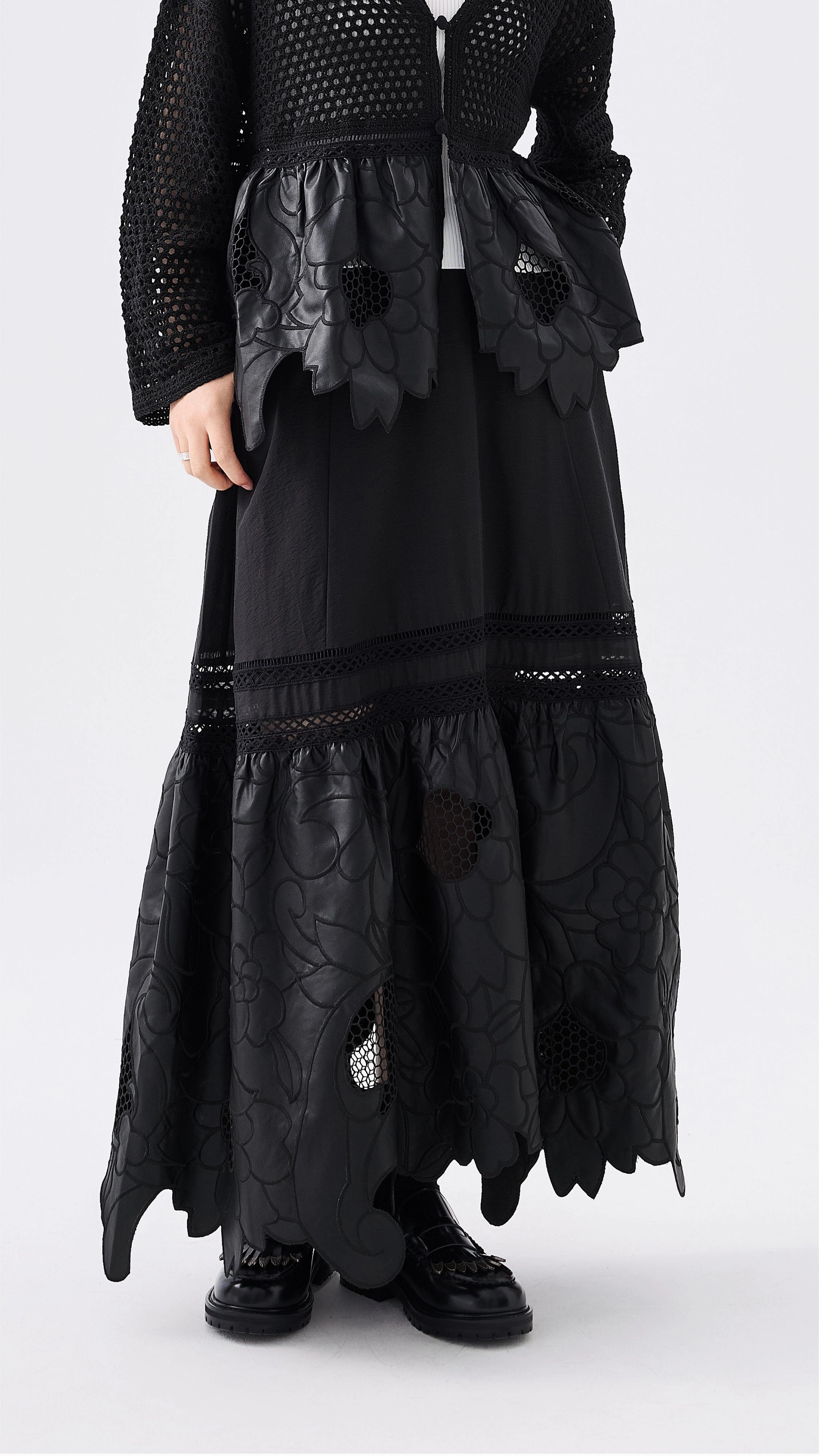 Faux Leather Patch Skirt Style Vibes Polished Fit