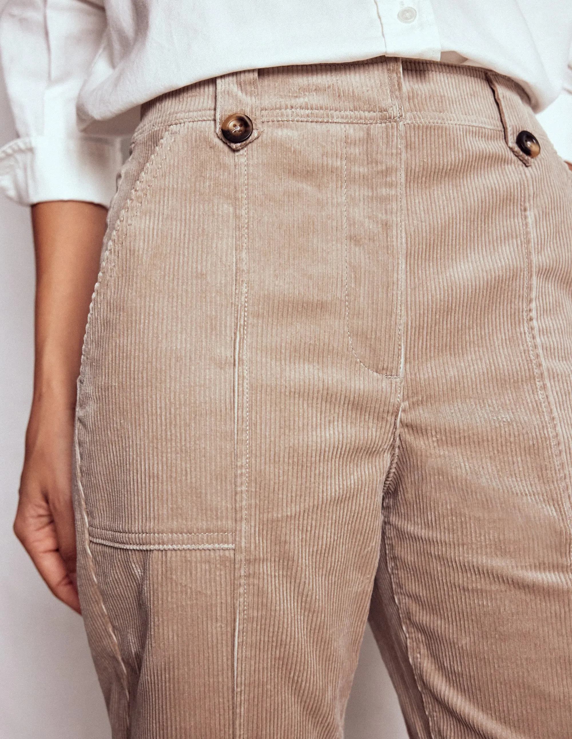 Layer-Friendly Fit Chafe Free Pimlico Cord Trousers-Nutmeg