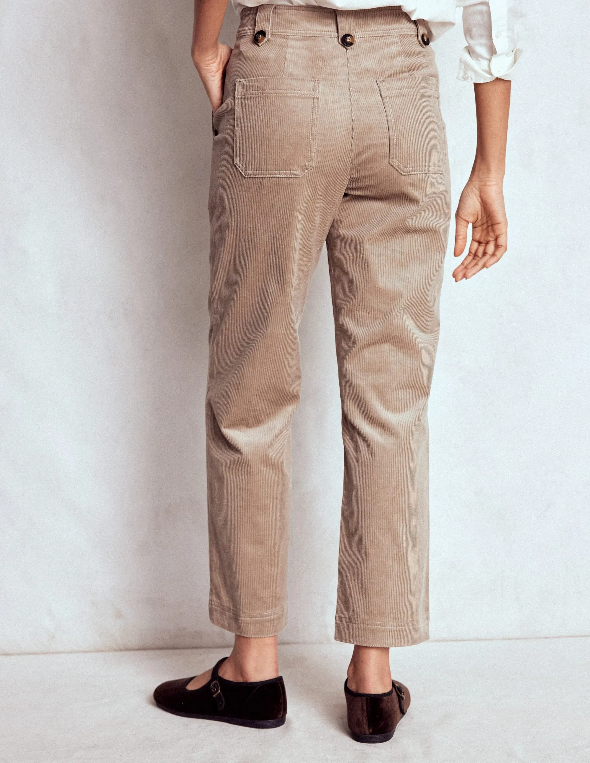 Pimlico Cord Trousers-Nutmeg CompressionSupport Stretch Panels