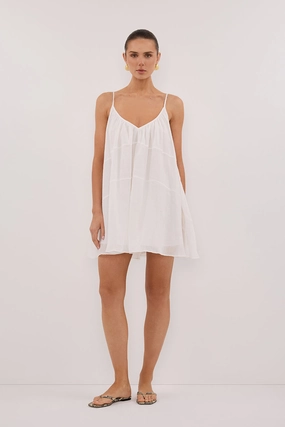 KAHN WHITE RAMIE MINI DRESS Match Quick