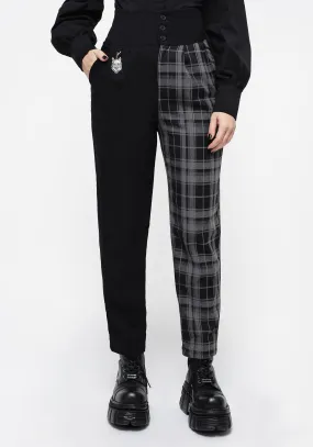Fenrir High Waisted Check Tapered Trousers Freedom Motion Training Wear